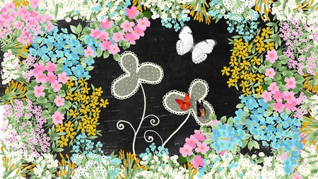 Flowers - summer, butterflies, flowers, spring, collage