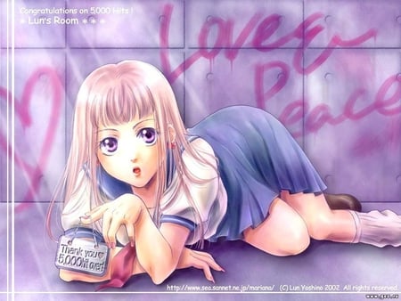 Anime girl - doll, anime, girl, lilac