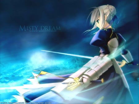 saber - anime, night, fate, saty