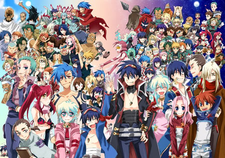 Before and After - oh the epicness, young and grown up, gurren lagann, everyone