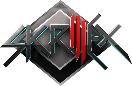 Skrillex - symbol, white, red, skrillex logo, skrillex