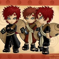 Chibi_Gaara with heart then love in japenese