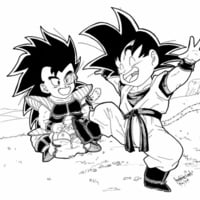 Chibi Goku and Raditz