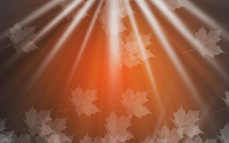 Autumn Abstract Background - autumn, abstract, background, 3d, light, leaves, orange, ray