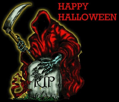 RED EVIL REAPER - halloween, scary, reaper, red, evil, spooky