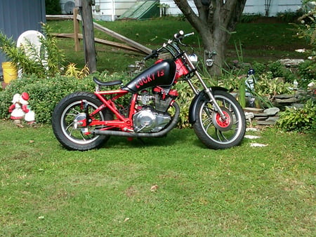 82 yamaha xs400 maxim - bobber, xs400, yamaha, wifes