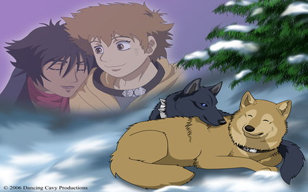 Hige and Blue - wolfs rain, blue, mates, love, hige