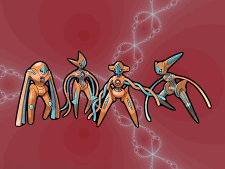 Deoxys - psychic, rare, pokemon, red, deoxys