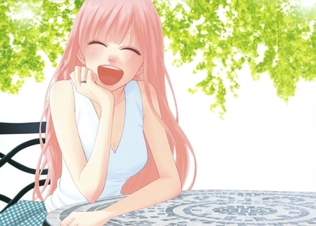 Luka's smile - smile, vocaloid, pink hair, luka