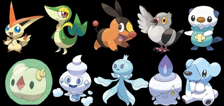 pokemon - cubchoo, oshawott, pokemon, victini, pidove