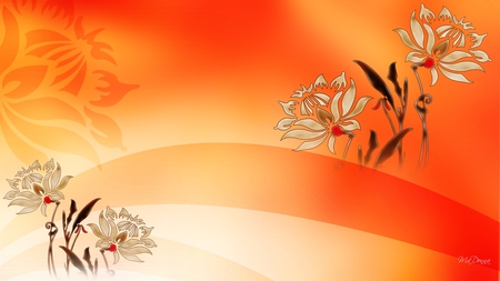 Flowers for Prosperity - autumn, firefox person, summer, bright, fall, lily, orange, flowers, layers, poppy