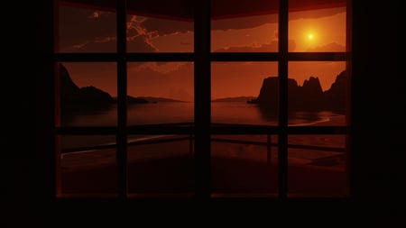 Beachfront Property - sky, cool, sunlight, window, dark, red, sea