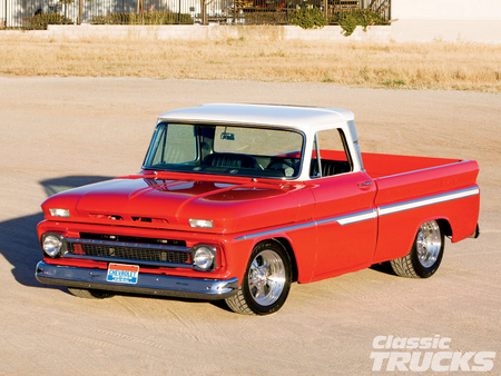 The Un-Show Truck - red, white roof, truck, gm