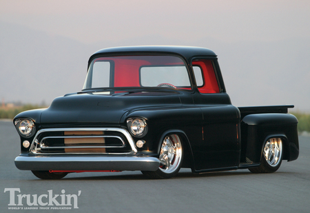 Black 57 Truck - bowtie, gm, chevy, classic