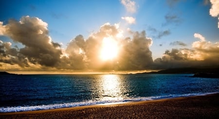 Sunset - nature, beach, sunset, beautiful