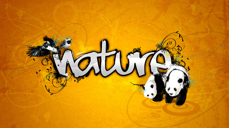 nature - animal, nature, orange, panda