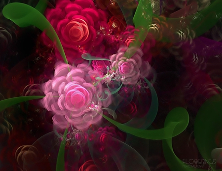 Flowers - abstract, flowers, art, digital