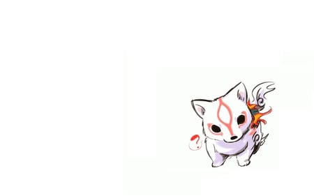 Cute Wolf - white, okami, wolf, cute, orange