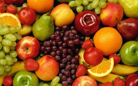 Fruit - abstract, red, orange, green, fruit, colourful