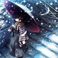 Anime girl in snow