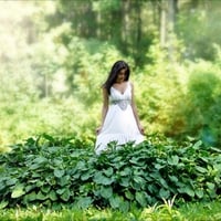 Lovely girl and beautiful nature