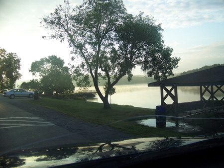 early morn - lake, fog, peaceful, morning