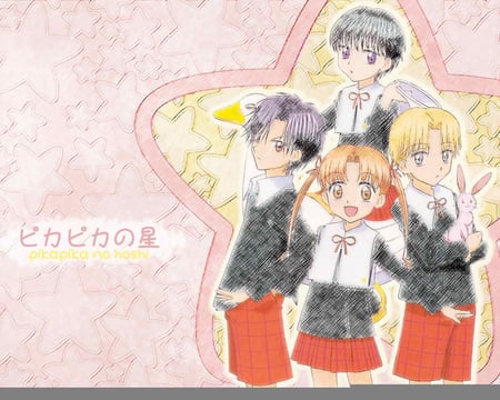 GAKUEN ALICE team - anime, mikan, natsume, sorry i forgot the other one, alice, luka, gakuen