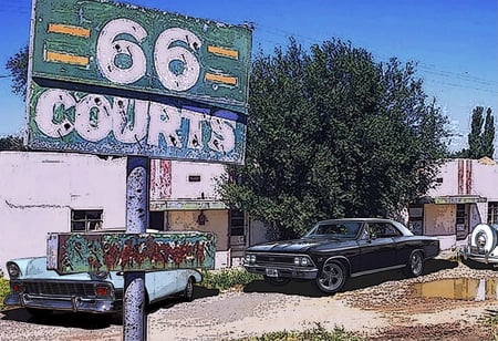 Route 66 Courts - lincoln, nostalga, route 66, chevrolet, continental