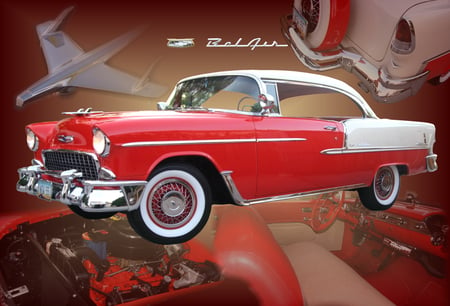 Chevrolet 1955 Bel Air Collage - 1955, original, collage, bel air, chevrolet