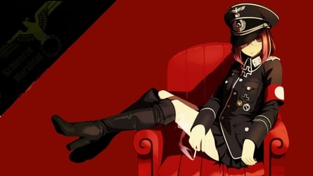 General - anime, women, black, red