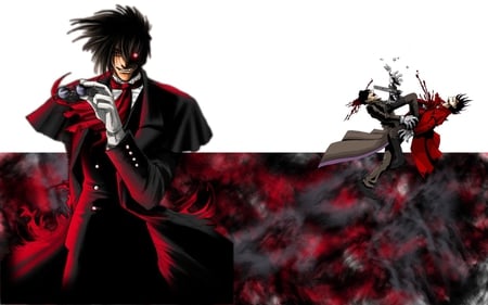 Battle - vampire, alucard, hellsing, anime