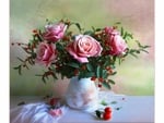 Pink roses in vase