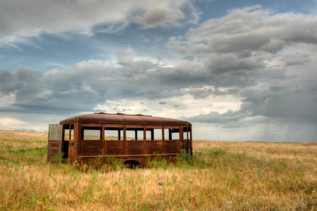 The bus is late - nature, the, bus, desert, late, is