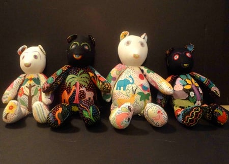 Colorful Bears - toys, stuffed, color, bears