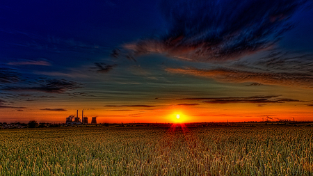 Empowerment - power plant, glowing, fierce, vivid, beautiful, sky, bold