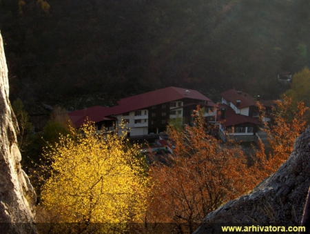 Mountain View - trees, photography, colourful, colors, photo, mountain, fall, nature, season, autumn, houses, bulgaria, rocks