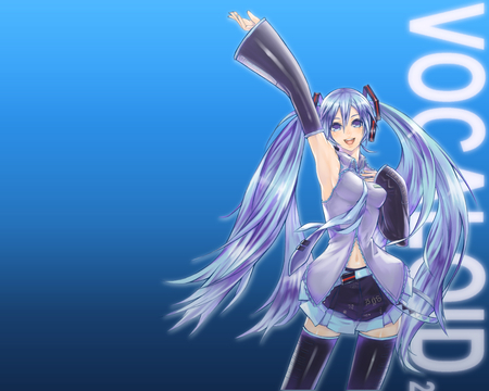 vocaloid - cute, vocaloid, anime, girl, blue