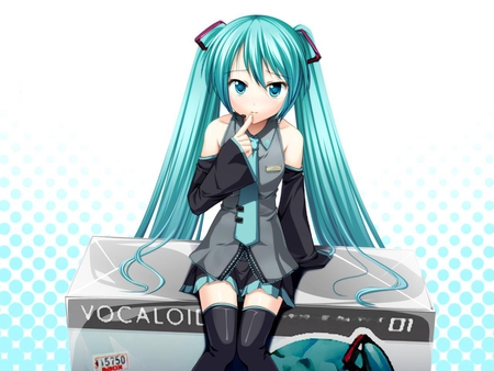 vocaloid - girl, vocaloid, blue, anime, cute