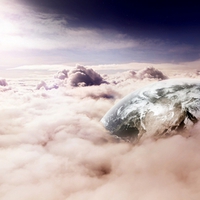 Planet in the clouds