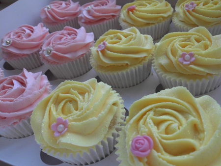 Cupcakes - white, sweet, pink, light