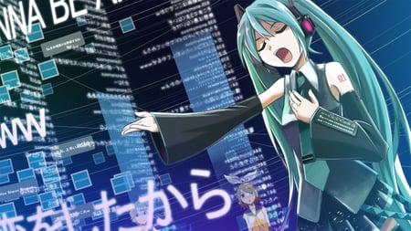 vocaloid - vocaloid, anime, blue, girl, cute