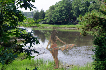 Dreamgirl - water, nature, lady, lake, peace