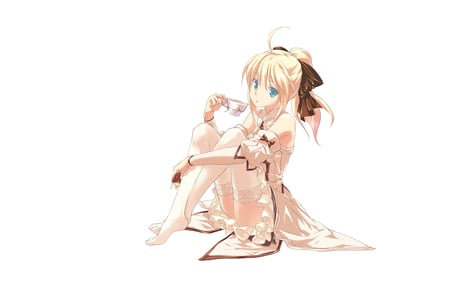 Saber Lily - blue eyes, fantasy, original, armor, fate stay night, cute girl, saber lily, anime warrior, anime