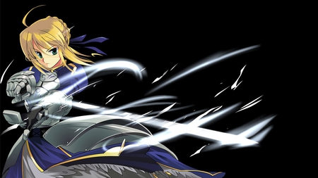 Saber - saber, knight, original, armor, fate stay night, anime warrior, blonde hair, anime, sword