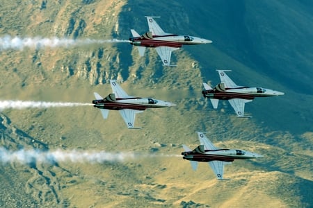 Swiss Precision - swiss, aerobatic, jet, patrouille, plane, f5-e, formation, tiger, team, suisse