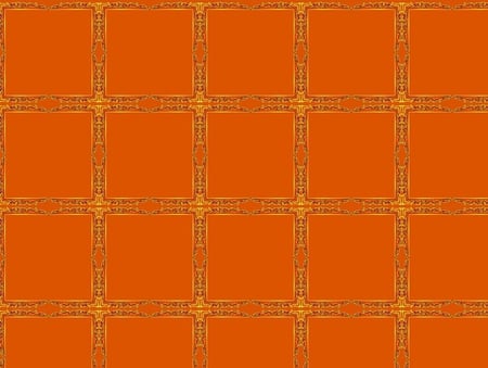 orange tiles - orange, 22657, squares, gold