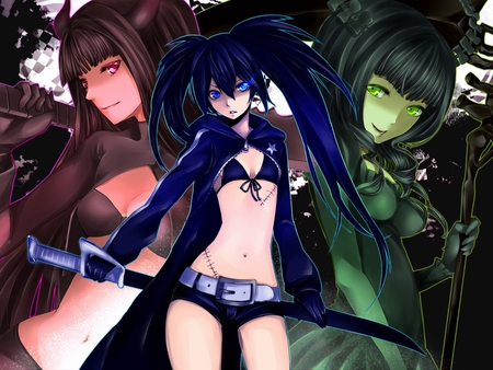 Black Rock Shooter - black rock shooter, anime, black gold saw, dead master