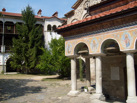 Bachkovo Monastery - stone, photography, photo, architecture, religious, historical, old trees, monastery, bulgaria