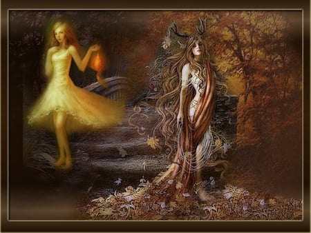 NYMPH OF THE FOREST - dress, nymph, female, forest