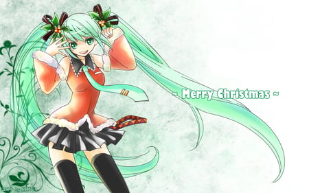 Miku Wishes You a Merry Christmas! - anime, women, christmas, miku hatsune